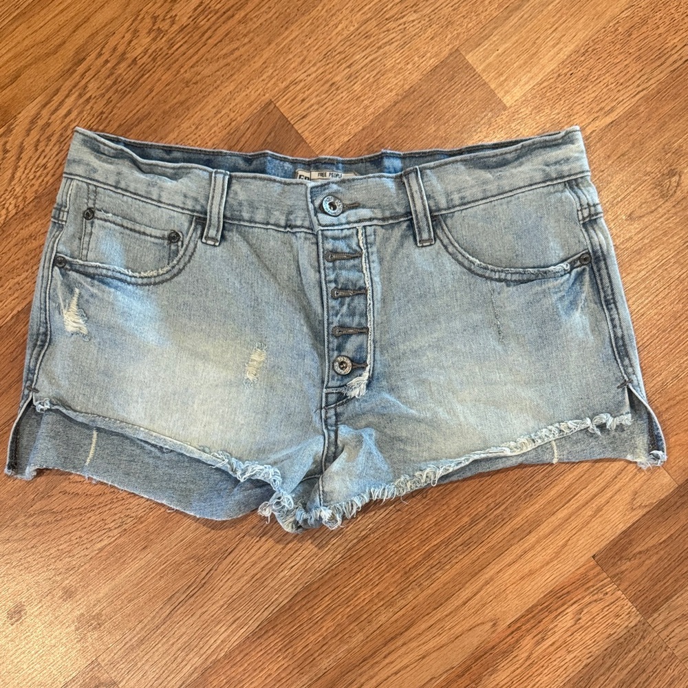 Free People Light Blue Jean Shorts